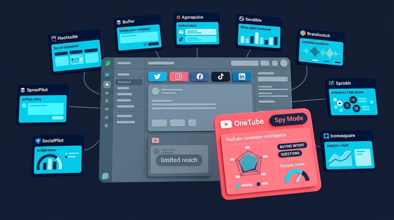 Hero illustration for Sprout Social Alternatives for YouTube-First Agencies in 2026